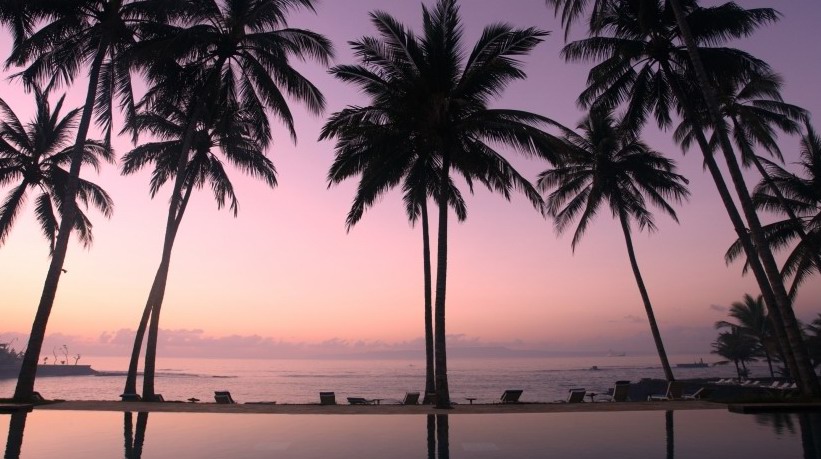 Tropical Pool Scenery at a Beach Hotel in Thailand
